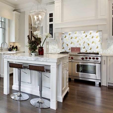 Fairmont Brass Hex Mosaic Mesh-Mounted - Image 2