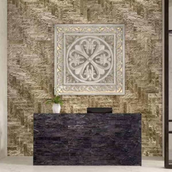 Tempered Metallic Pale Gold Tile - Image 2
