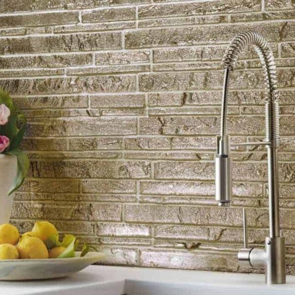 Tempered Metallic Pale Gold Mosaic