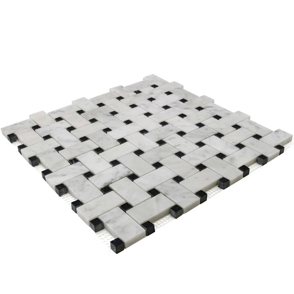 Basketweave Aurora Floor & Wall Mosaic Tile, 12" x 12" - Image 5