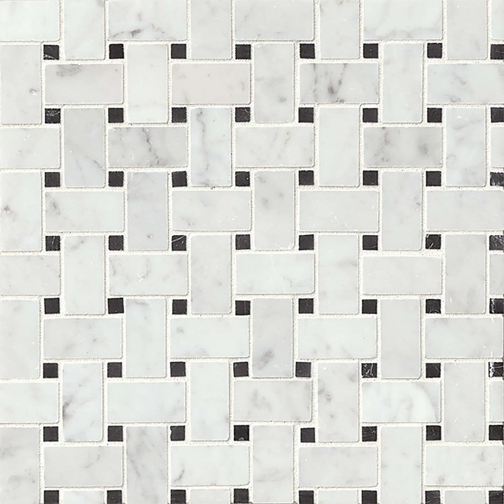 Basketweave Aurora Floor & Wall Mosaic Tile, 12" x 12"