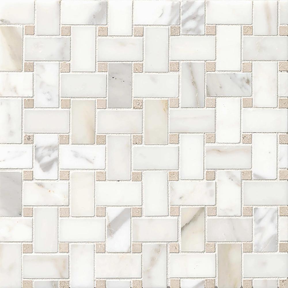 Basketweave Ashbury Floor & Wall Mosaic Tile, 12" x 12"