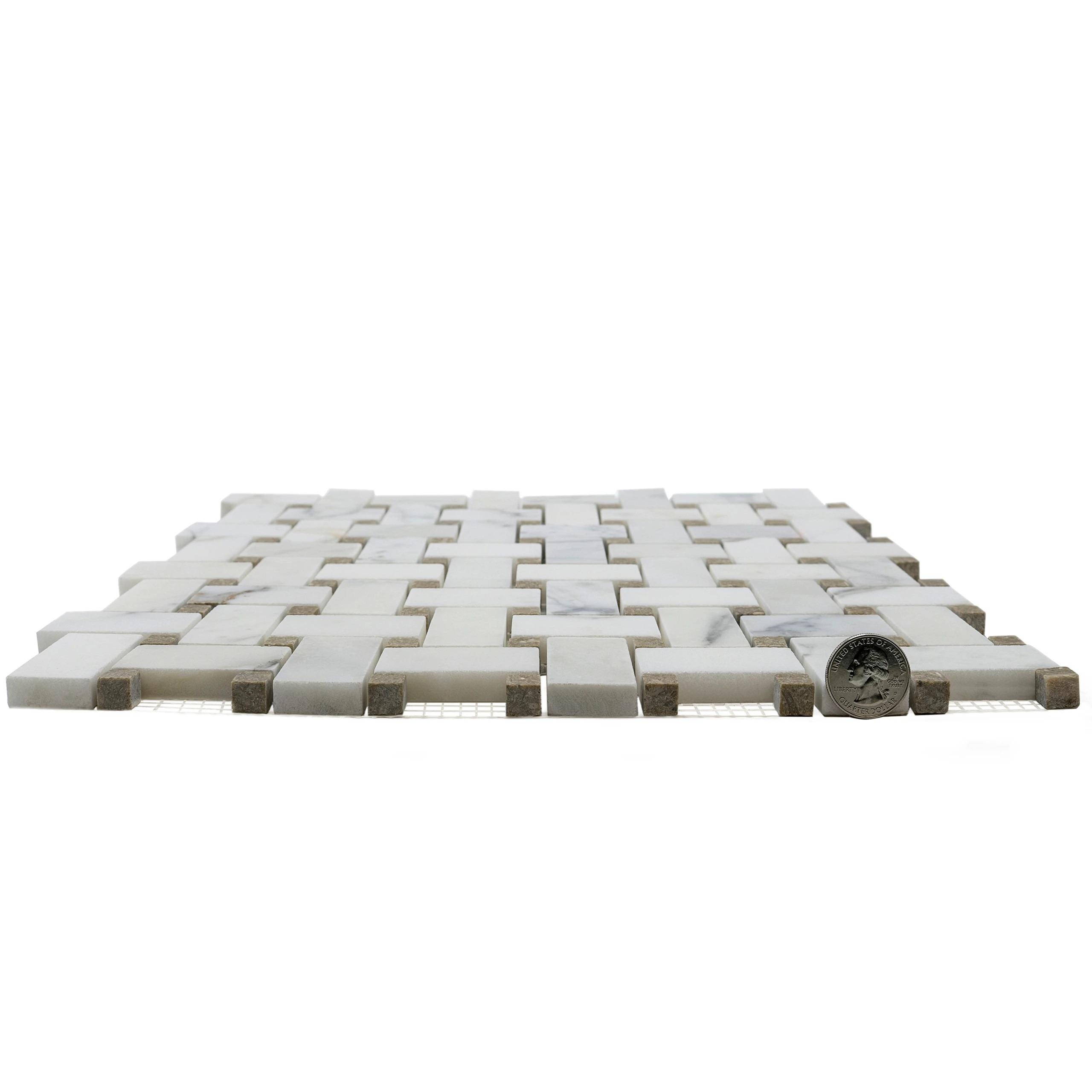 Basketweave Hillcrest Floor & Wall Mosaic Tile, 12" x 12" - Image 3