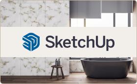 A modern bathroom featuring elegant marble tiles, a sleek bathtub, and a minimalist design aesthetic.