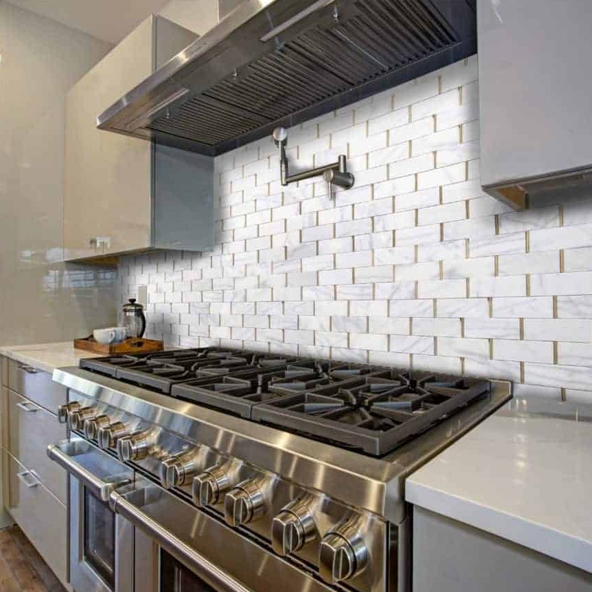 Fairmont Brass Subway Tile Mesh-Mounted - Image 4