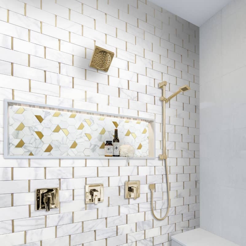 Fairmont Brass Subway Tile Mesh-Mounted - Image 7