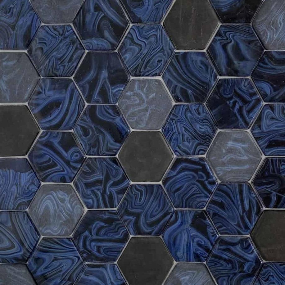 Glass Mosaic Malta Lapiz Hex