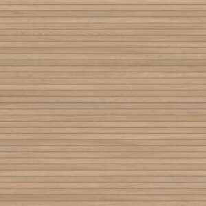 Light, textured wood panel with evenly spaced horizontal lines, creating a warm and natural aesthetic.
