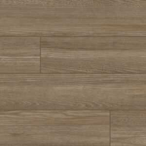 A close-up view of wooden flooring with a warm, brown finish and natural grain patterns.
