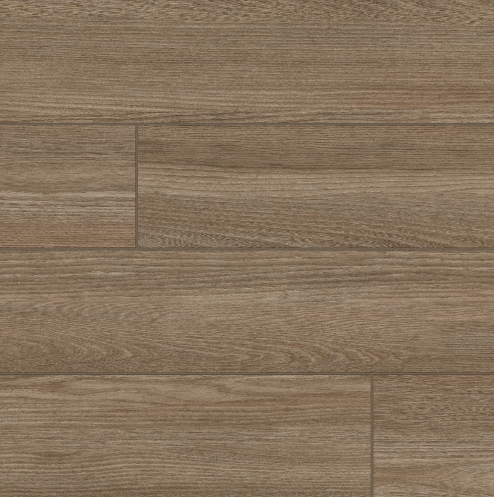 A close-up view of wooden flooring with a warm, brown finish and natural grain patterns.