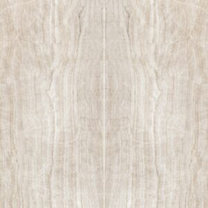 A symmetrical pattern of light-colored marble with subtle veins and textures, creating an elegant and refined appearance.