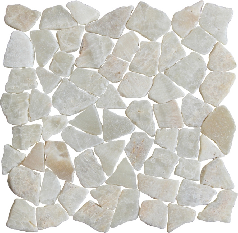 Ocean Stones Fit Mosaic White Quartz