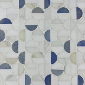 Tango Tile Waterjet Mosaics, Half Blue  Moon