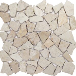 Ocean Stones Fit Mosaic Matte White