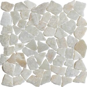Ocean Stones Fit Mosaic White Quartz