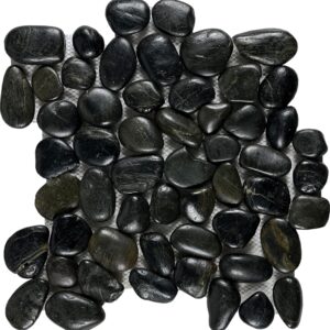 Ocean Stones Pebble Mosaic Black