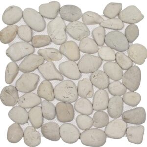Ocean Stones Pebble Mosaic Classic White