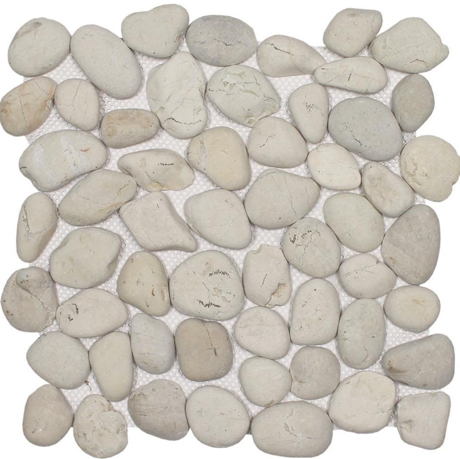 Ocean Stones Pebble Mosaic Classic White