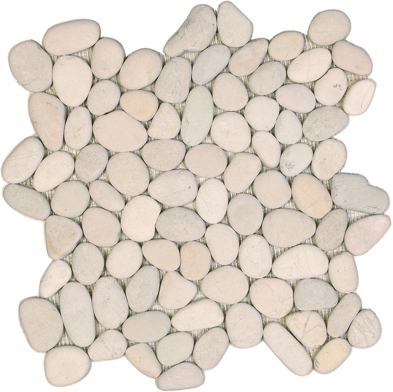 Ocean Stones Pebble Mosaic White
