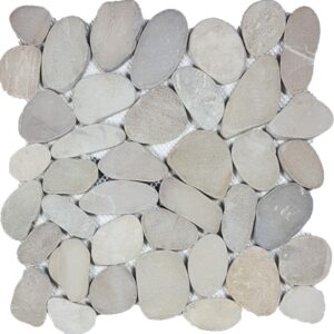 Ocean Stones Sliced Mosaic Tan
