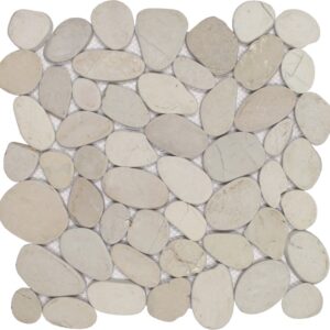 Ocean Stones Sliced Mosaic Cream