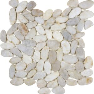 Ocean Stones Sliced Mosaic Ivory