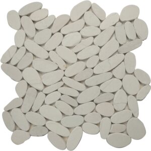 Ocean Stones Sliced Mosaic White