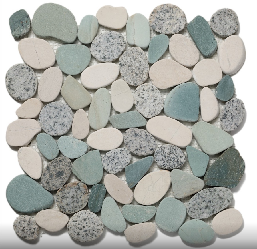 Ocean Stones Sliced Marble Mosaic Robins Egg