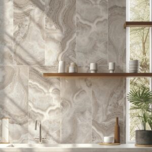 Agatha Cream Glossy 12" x 36"