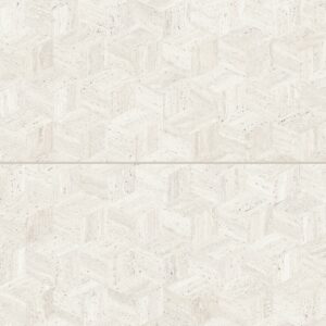 Sensi Roma 24" x 48" Satin Porcelain Cube Deco in White