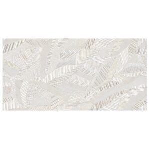 Tinsel White Leaf Glossy Porcelain Wall Tile