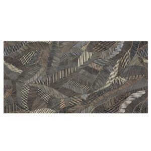 Tinsel Brown Leaf Glossy Porcelain Wall Tile
