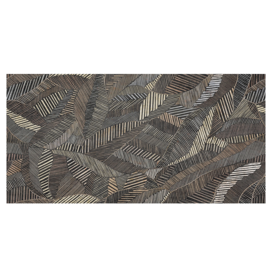 Tinsel Brown Leaf Glossy Porcelain Wall Tile