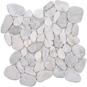 Ocean Stones Fossil Carrara Sliced Mosaic 12X12 Sheet