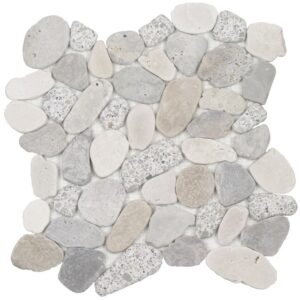 Ocean Stones Terrazzo Sliced Polished Marble Mosaic Vintage LT Color Occhialino