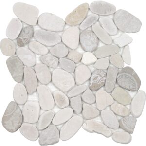 Ocean Stones Fossil Light Color Sliced Mosaic